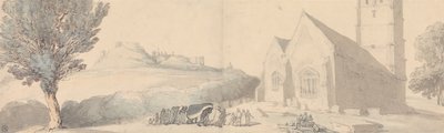 A Burial at Carisbrooke, Isle of Wight by Thomas Rowlandson